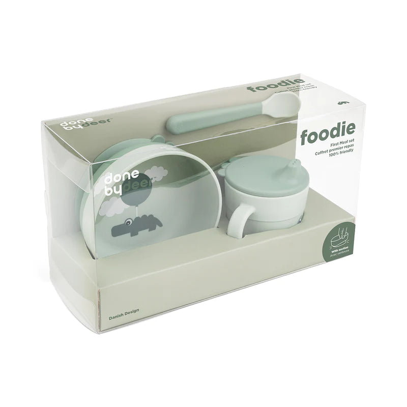 Set primera comida foodie - happy clouds - green
